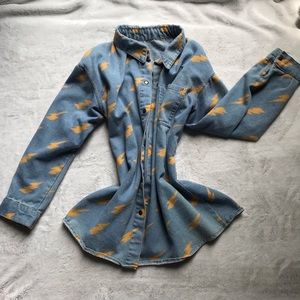 button up flannel jean shirt